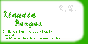 klaudia morgos business card